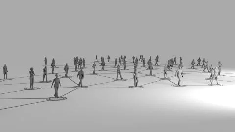 3D rendering with social communication and network Stock Illustration