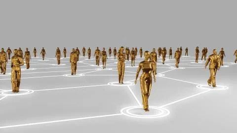 3D rendering with social communication and network Stock Illustration