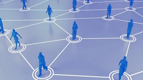 3D rendering with social communication and network Stock-Illustration