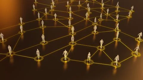 3D rendering with social communication and network Stock Illustration
