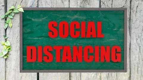 3d rendering of Social distancing, keep distance in public society people to  Stock Photos