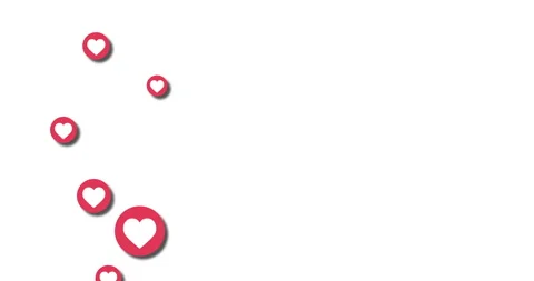 3D rendering of social media react icons against a white background in 4K Video stock 167291266