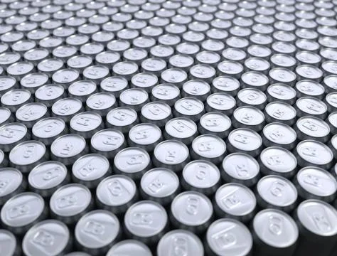 3D rendering of soda and beer cans lots of tin cans 스톡 일러스트