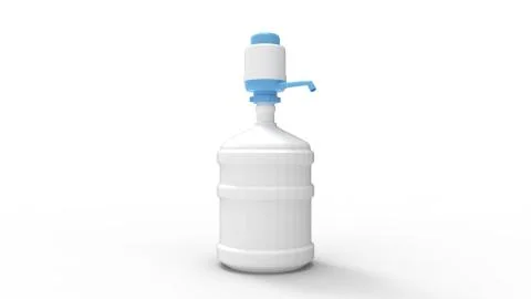 3D rendering of a soda dispenser plastic packaging bottle isolated on white Stockillustratie