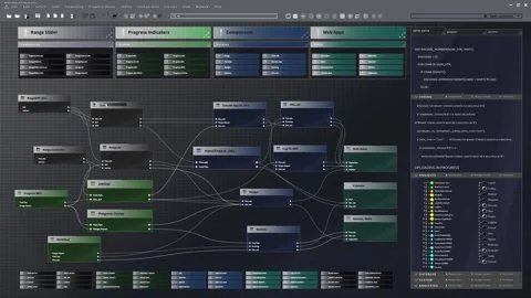 3D rendering of software UI showing Node... | Stock Video | Pond5