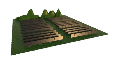 3d rendering solar power plant, solar panels and ecology Stock Footage 131291587