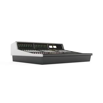 3D rendering of a Solid State Logic Matrix2 Delta Mixing Console on a white back Stock Illustration