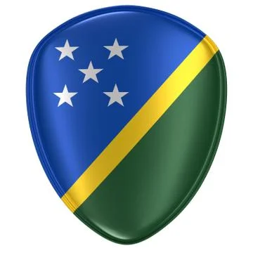 3d rendering of a Solomon Islands flag icon. Stock Illustration