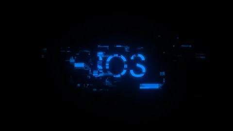 3D rendering SOS text with screen effects of technological glitches Stock-Fotos