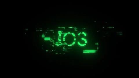 3D rendering SOS text with screen effects of technological glitches Stock Photos