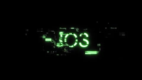 3D rendering SOS text with screen effects of technological glitches Foto stock