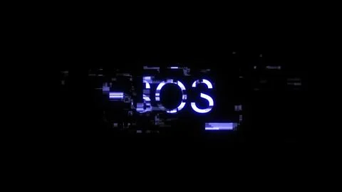 3D rendering SOS text with screen effects of technological glitches 스톡 사진
