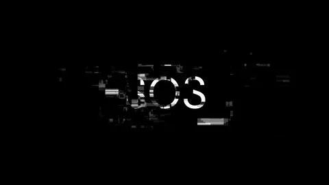 3D rendering SOS text with screen effects of technological glitches 스톡 사진
