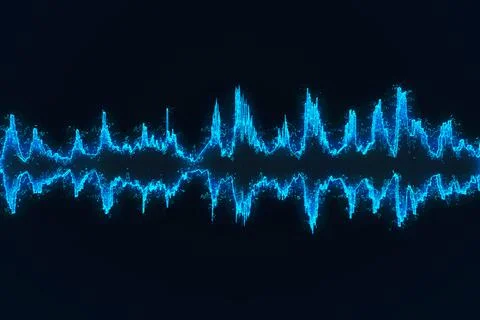 3d rendering of Sound Wave . Abstract night sky background Stock Illustration