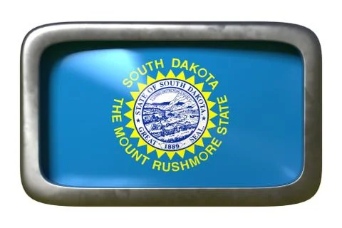 3d rendering of South Dakota State flag Stock-Illustration
