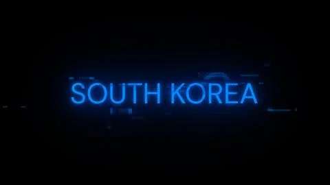 3D rendering South Korea text with screen effects of technological glitches Illustrazione stock