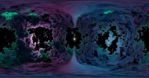 3d rendering. Space background with nebula and stars. Environment 360 HDRI ma Stock Illustration