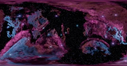 3d rendering. Space background with nebula and stars. Environment 360 HDRI ma 库存插图
