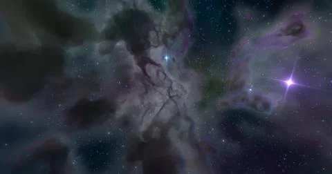 3d rendering. Space background with nebula and stars. Unlimited space. Graphi Stock Illustration