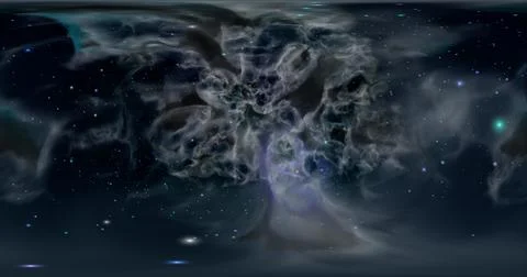 3d rendering. Space background with nebula and stars. Environment 360 HDRI ma Stock Illustration