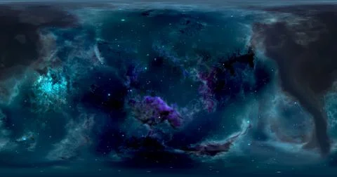 3d rendering. Space background with nebula and stars. Environment 360 HDRI ma Illustration
