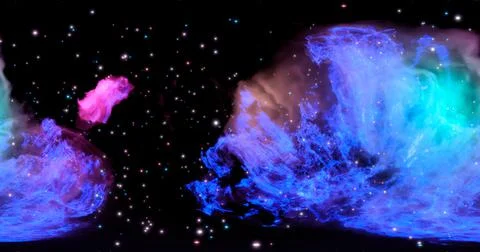 3d rendering. Space background with nebula and stars. Environment 360 HDRI ma Stock Illustration