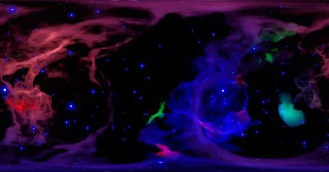 3d rendering. Space background with nebula and stars. Environment 360 HDRI ma Stock Illustration