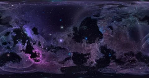 3d rendering. Space background with nebula and stars. Environment 360 HDRI ma Illustrazione stock