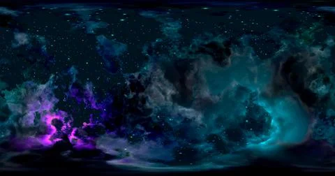 3d rendering. Space background with nebula and stars. Environment 360 HDRI ma Stock Illustration