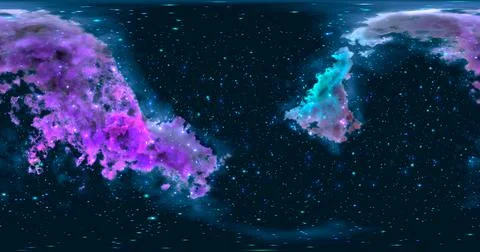 3d rendering. Space background with nebula and stars. Environment 360 HDRI ma Stock Illustration