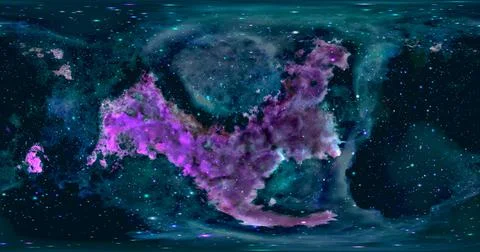 3d rendering. Space background with nebula and stars. Environment 360 HDRI ma Stock Illustration