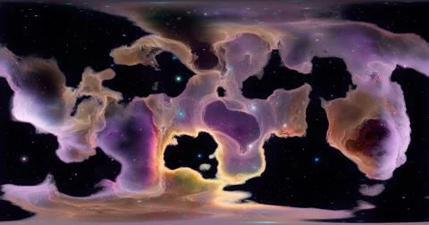 3d rendering. Space background with nebula and stars. Environment 360 HDRI ma Stock Illustration