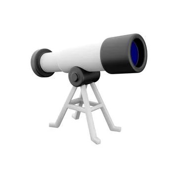 3d rendering space telescope school education icon 3d rendering space telescope Stock Illustration