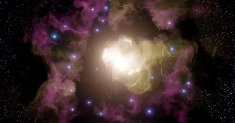 3d rendering. Space wallpaper and background. Universe with stars, constellat Stock Illustration