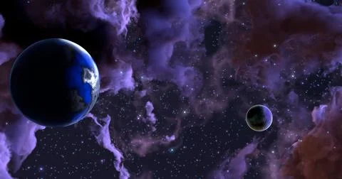 3d rendering. Space wallpaper and background. Universe with stars, constellat Stock Illustration