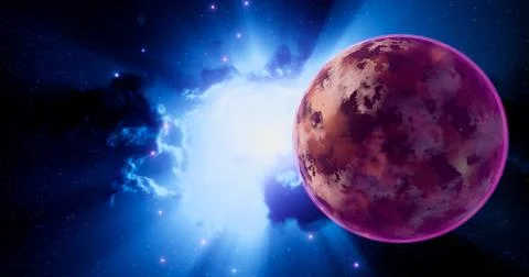 3d rendering. Space wallpaper and background. Universe with stars, constellat Stock Illustration