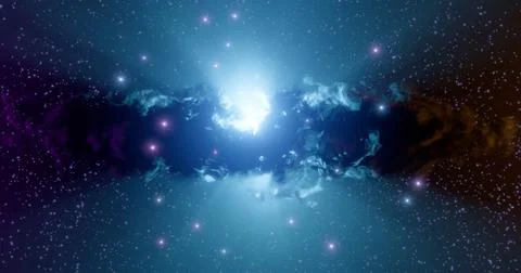 3d rendering. Space wallpaper and background. Universe with stars, constellat Stock Illustration