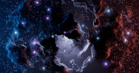 3d rendering. Space wallpaper and background. Universe with stars, constellat Stock Illustration