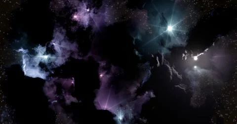 3d rendering. Space wallpaper and background. Universe with stars, constellat Stock Illustration
