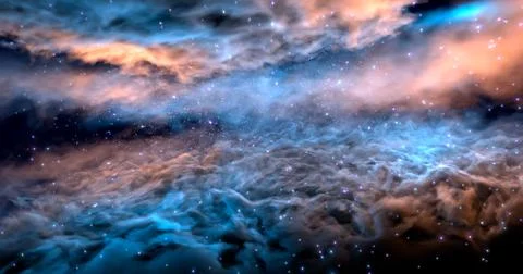 3d rendering. Space wallpaper and background. Universe with stars, constellat Illustrazione stock