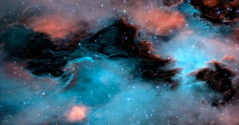 3d rendering. Space wallpaper and background. Universe with stars, constellat Stock Illustration