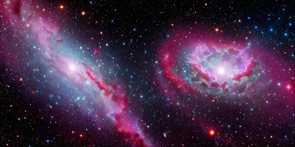 3d rendering. Space wallpaper and background. Universe with stars, constell.. Stock Illustration