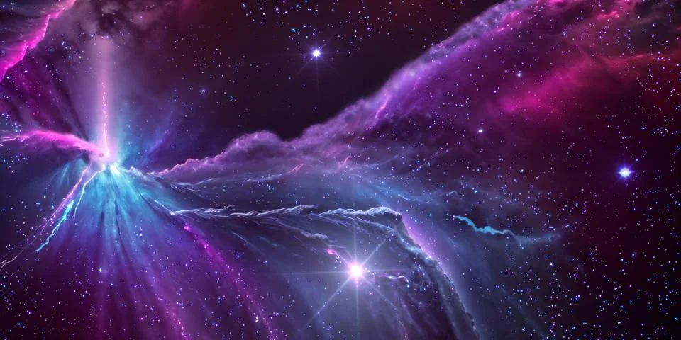 3d rendering. Space wallpaper and background. Universe with stars, constell.. Stock Illustration