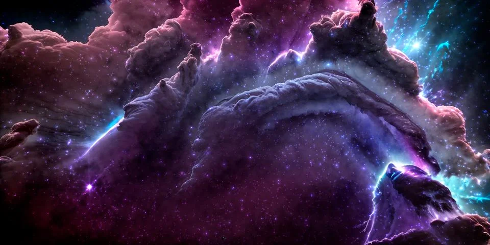 3d rendering. Space wallpaper and background. Universe with stars, constell.. Stock Illustration