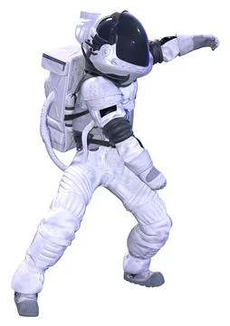 3D Rendering Spaceman on White Stock Illustration
