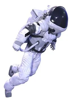 3D Rendering Spaceman on White Stock Illustration