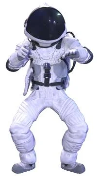 3D Rendering Spaceman on White Stock Illustration