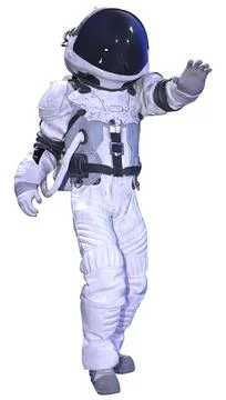 3D Rendering Spaceman on White Stock Illustration