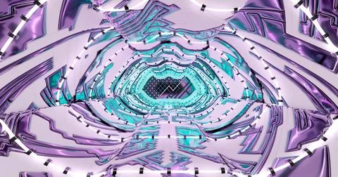 3d rendering. Spaceship or laboratory corridor in bright light. High tech. Fu Illustrazione stock