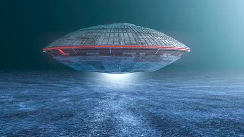 3d rendering. Spaceship UFO concept Stock-Illustration